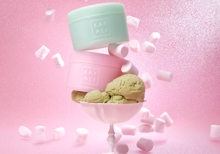 Čtyři produkty kolekce KAYALI Yum Lip and Body