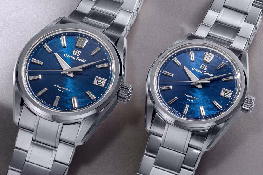 Modré číselníky modelů Spring Drive z kolekce Evolution 9