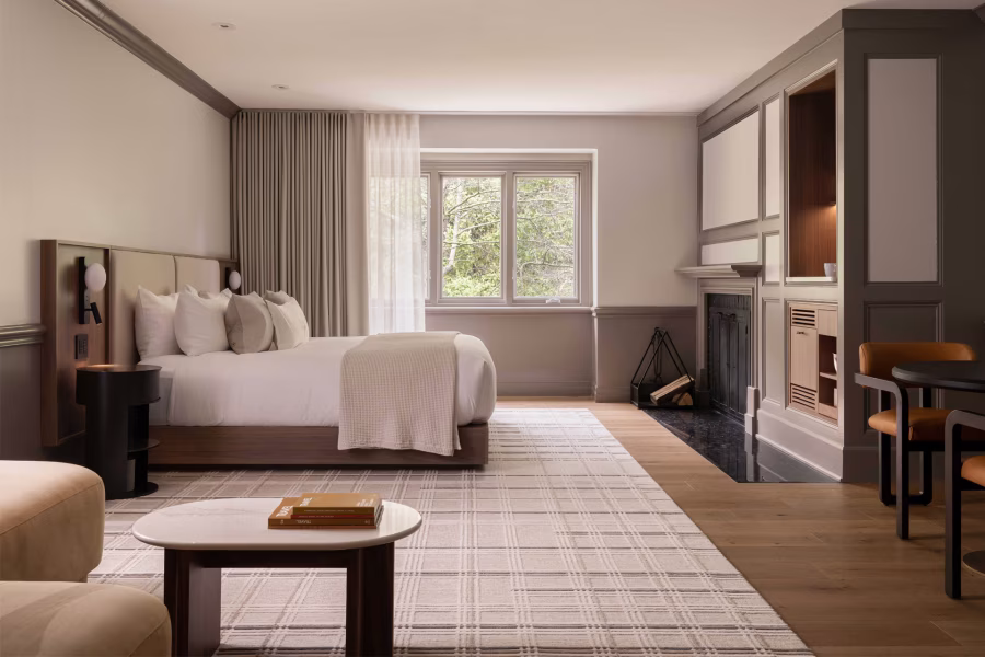 Obnovený pokoj v křídle Cloister Wing hotelu Langdon Hall
