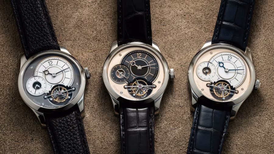Tři varianty hodinek Sylvain Pinaud Tourbillon