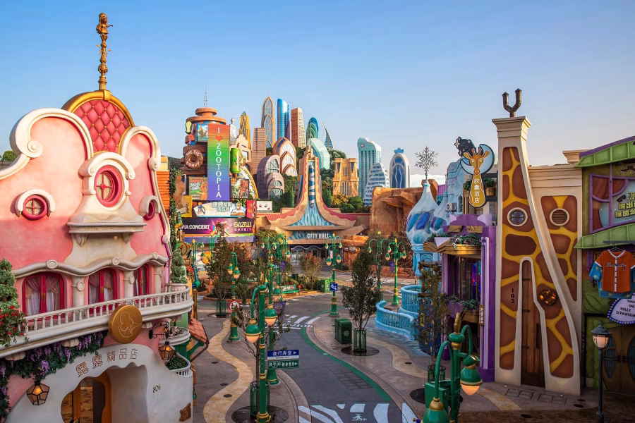 Městské panorama Zootopie v Shanghai Disneyland