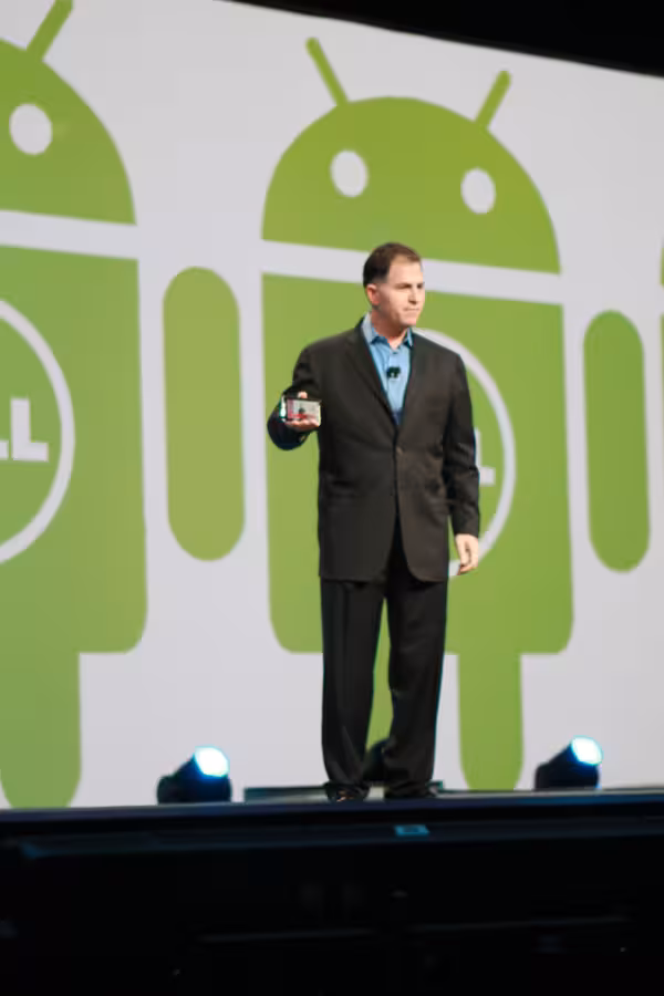 Michael Dell během vystoupení na konferenci Oracle OpenWorld