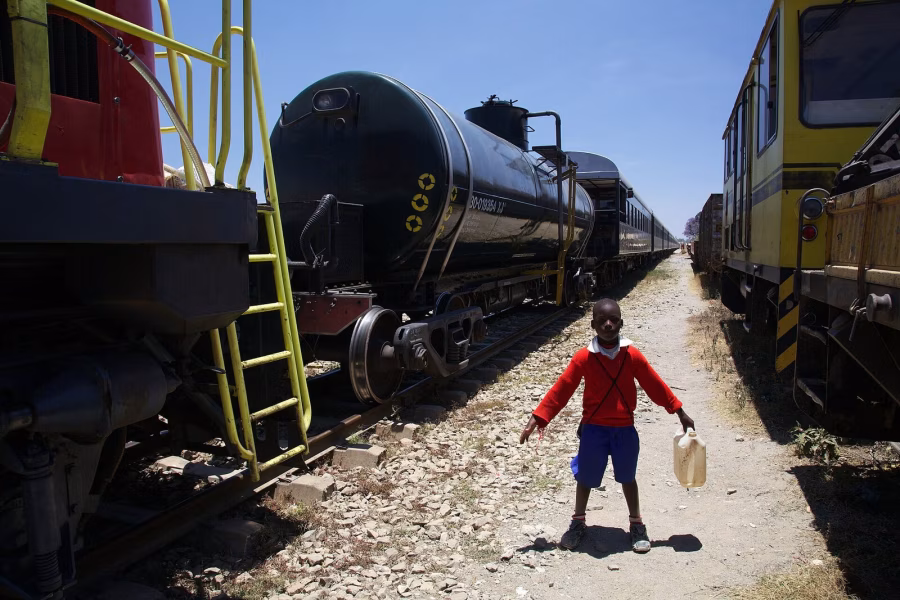 Souprava Rovos Rail ve stanici Makambako