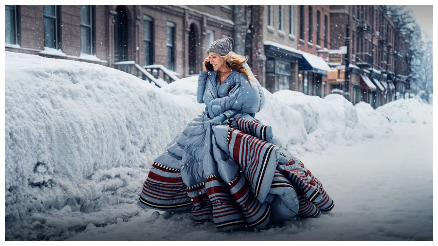 Zimní motiv Moncler zasazený do ulic New Yorku
