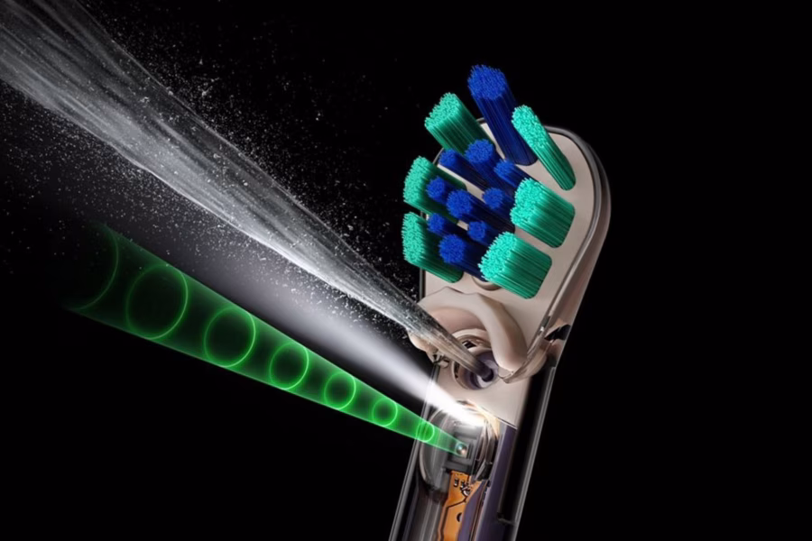 Elektrický zubní kartáček Dyson CameraJet s nabíjecím a plnicím stojanem