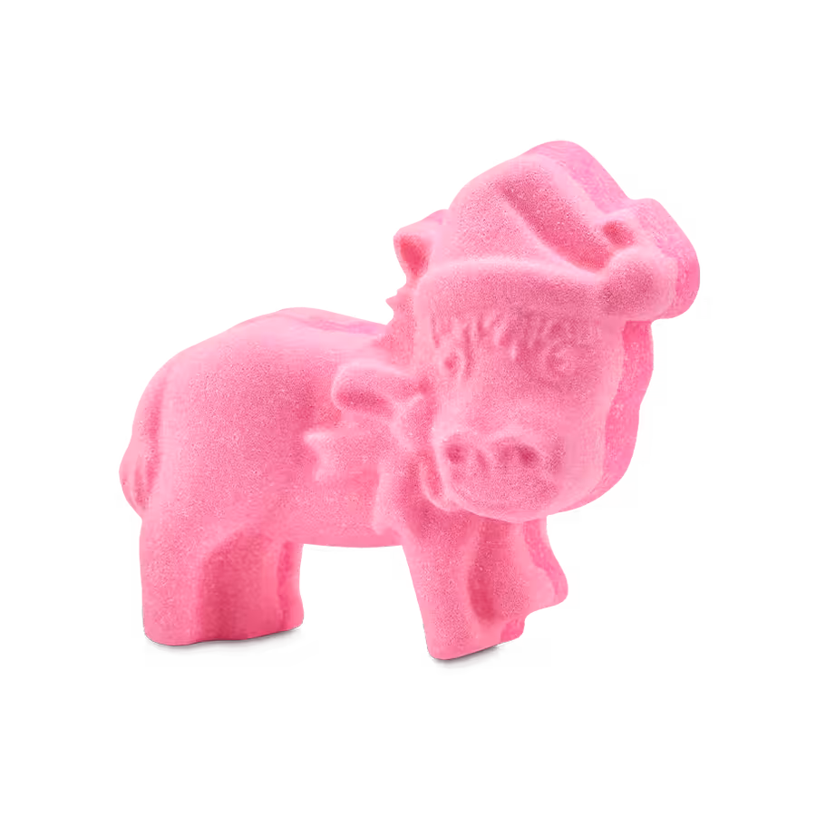 Růžová koupelová bomba Lush ve tvaru oslíka