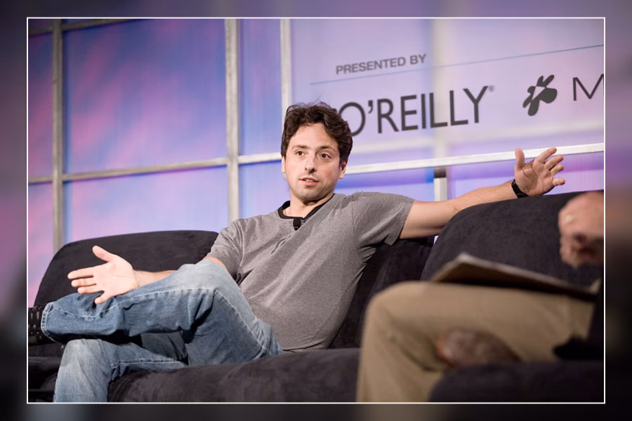 Sergey Brin během rozhovoru na konferenci Web 2.0
