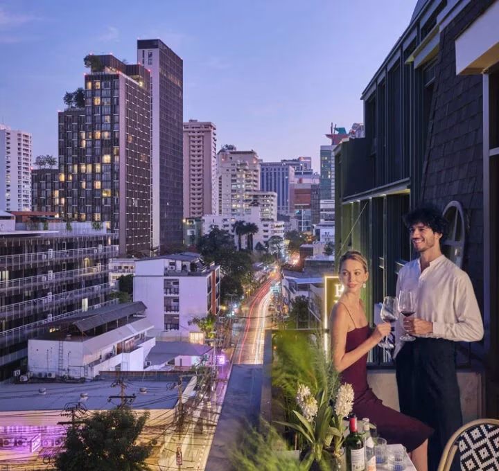 Terasa v hotelu The Alberti