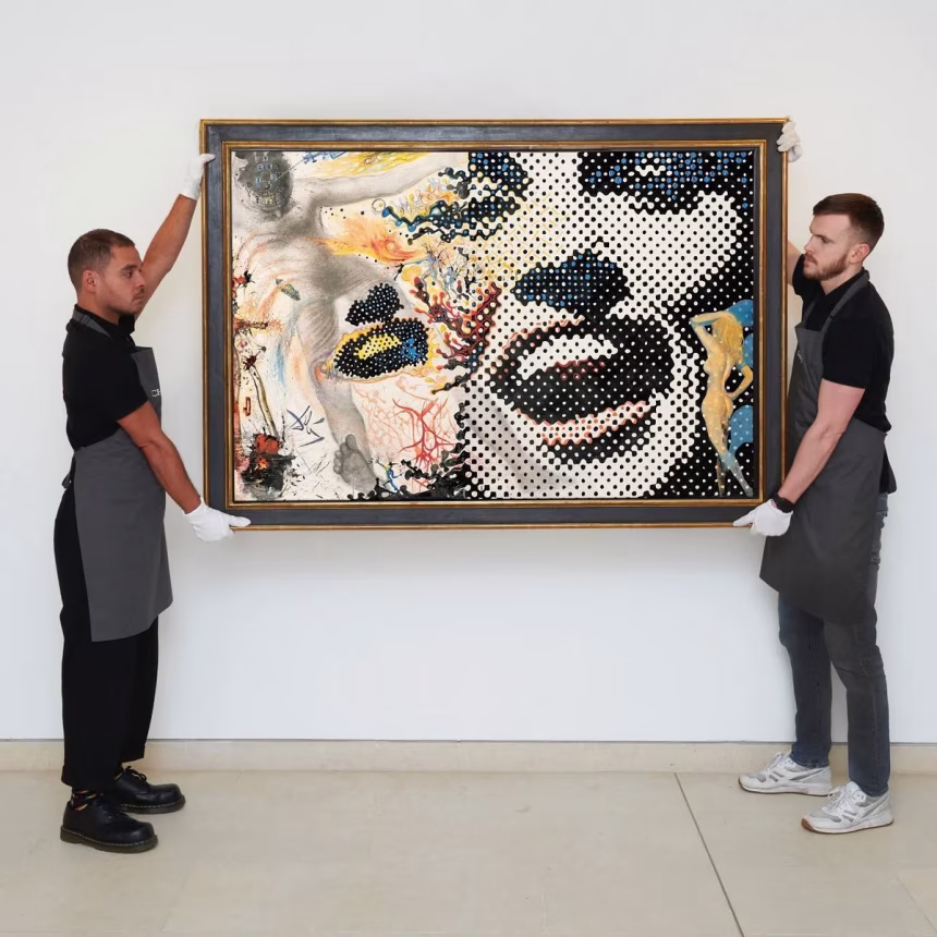 Instalace velkoformátového obrazu v Christie’s
