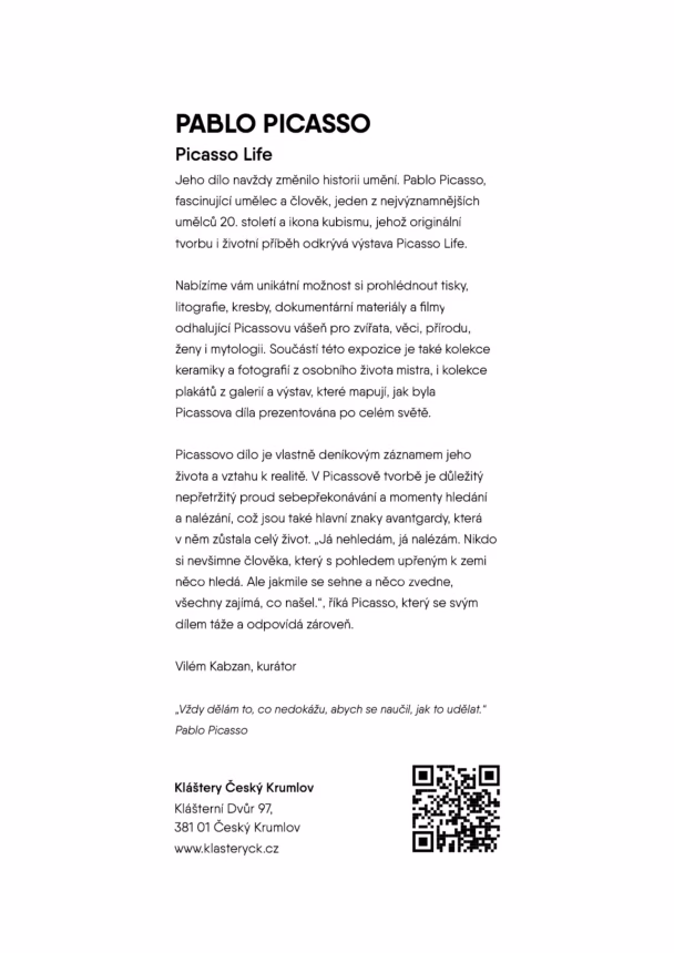 Výstava v Českém Krumlově: Picasso Life – fotografie 3