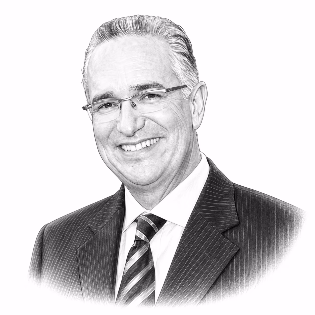Ricardo Salinas Pliego – redakční ilustrace pro seriál Světoví miliardáři