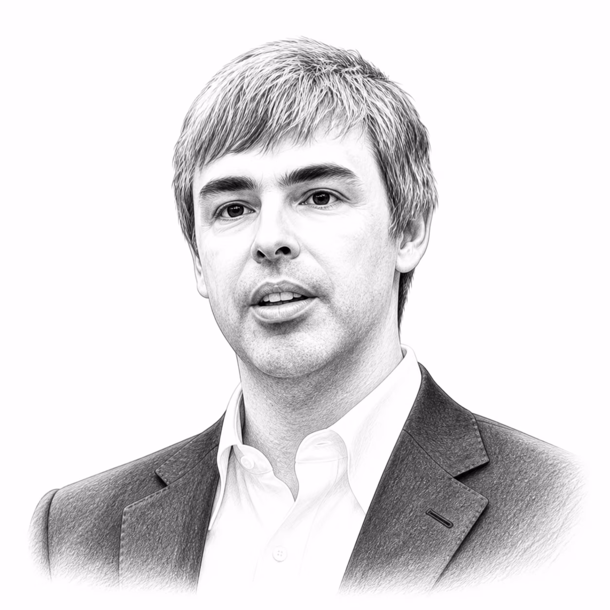 Larry Page – redakční ilustrace pro seriál Světoví miliardáři