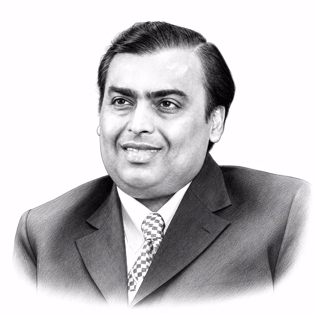 Mukesh Ambani – redakční ilustrace pro seriál Světoví miliardáři