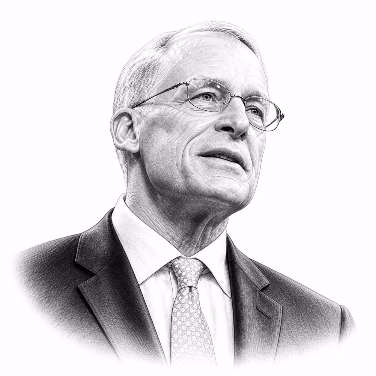 Rob Walton – redakční ilustrace pro seriál Světoví miliardáři