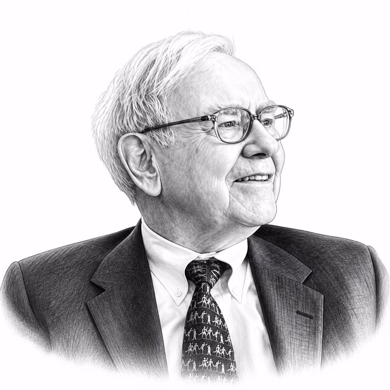 Warren Buffett – redakční ilustrace pro seriál Světoví miliardáři