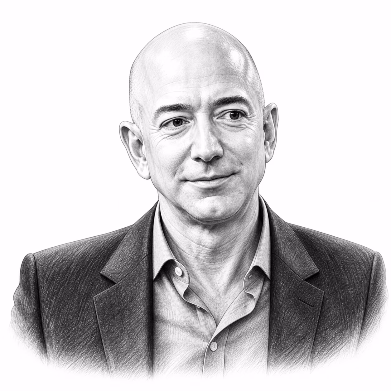 Jeff Bezos – redakční ilustrace pro seriál Světoví miliardáři