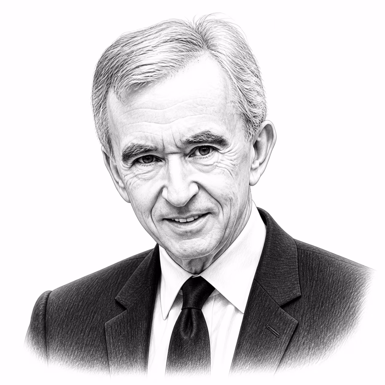 Bernard Arnault – redakční ilustrace pro seriál Světoví miliardáři