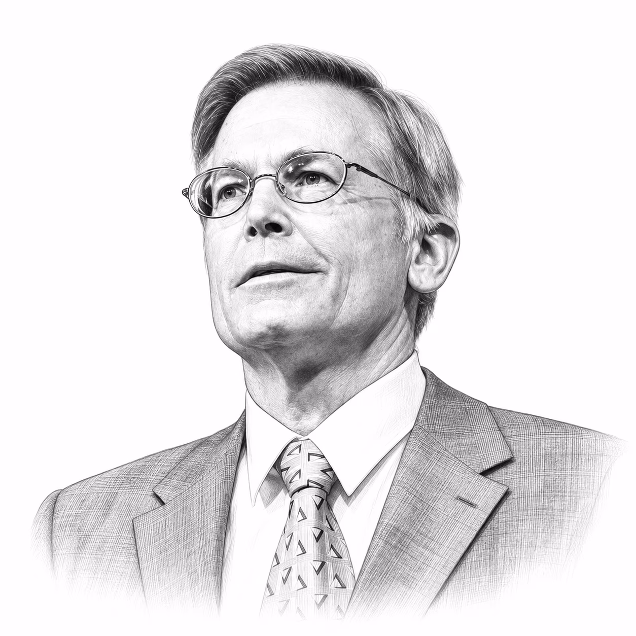 Jim Walton – redakční ilustrace pro seriál Světoví miliardáři