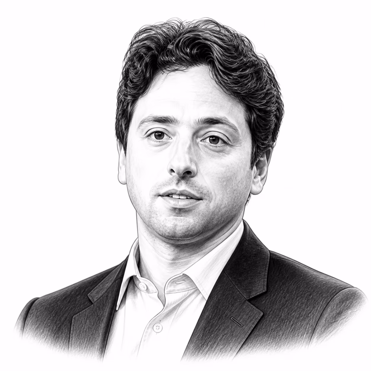 Sergey Brin – redakční ilustrace pro seriál Světoví miliardáři