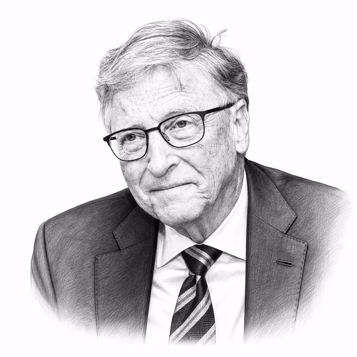 Bill Gates – redakční ilustrace pro seriál Světoví miliardáři