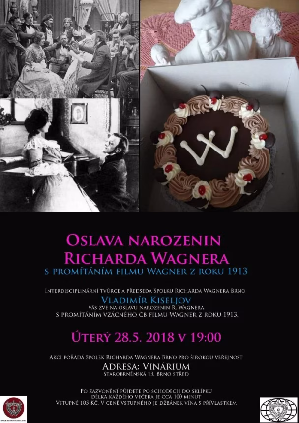 Richard Wagner birthday party s promítáním filmu Wagner z roku 1913