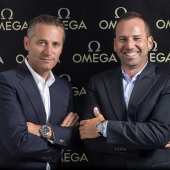 prezident OMEGA & CEO Raynald Aeschlimann a Sergio Garcia
