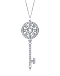 Tiffany Keys Collection diamond petals key in platinum. Chain sold separately