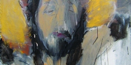 Martin Šárovec (*1977) CHRIST, 2009 mixed media on wooden board 109 x 74,5 cm