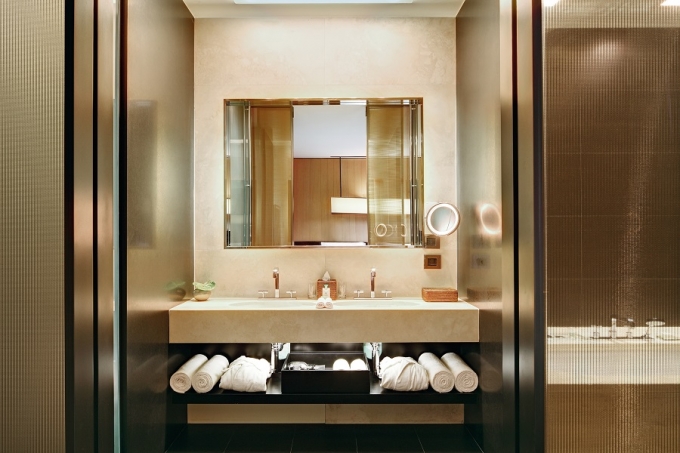 Koupelna v Suite hotelu BVLGARI MILANO