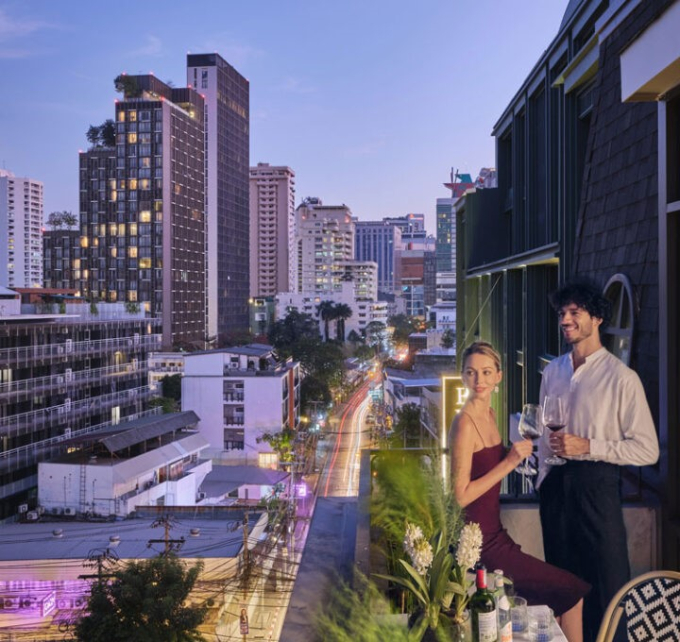Terasa v hotelu The Alberti