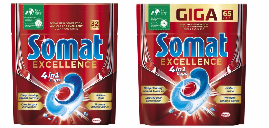 Zářivě čisté nádobí s novými prémiovými kapslemi Somat Excellence 4v1 - foto 1 | brand photo